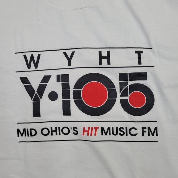 Vintage WYHT Y-105 Ohio Radio Shirt Womens XL 23x26 White - Picture 8 of 12